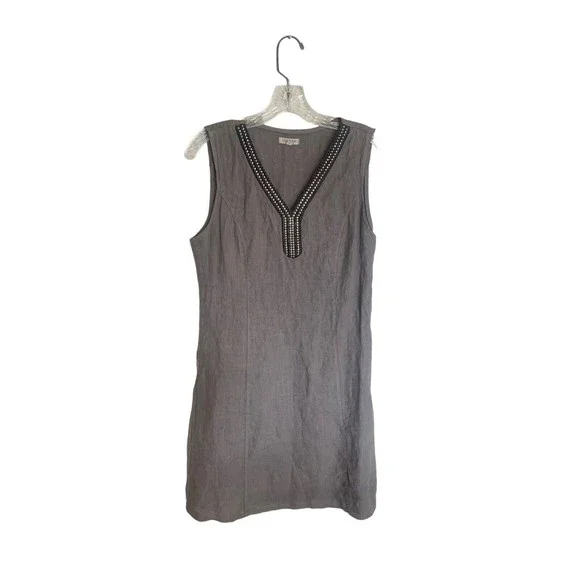 Lina Tomei | Dresses | Lina Tomei Italy 0 Linen Dress Embellished Neck Gray Size Small | Poshmark Lina Tomei | Dresses | Lina Tomei Italy 0 Linen Dress Embellished Neck Gray Size Small | Poshmark